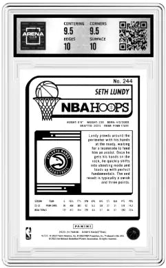 2023-24 Panini NBA Hoops Silver Seth Lundy #244 175/199 RC Arena Club 10 - Basketball Card Single