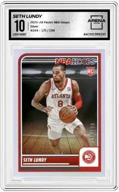 2023-24 Panini NBA Hoops Silver Seth Lundy #244 175/199 RC Arena Club 10 - Basketball Card Single