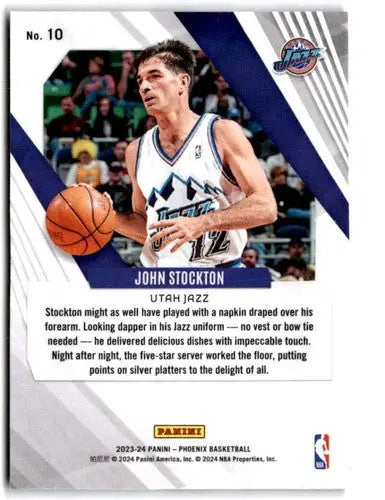 2023-24 Panini Phoenix John Stockton Utah Jazz basketball trading card with original gloss