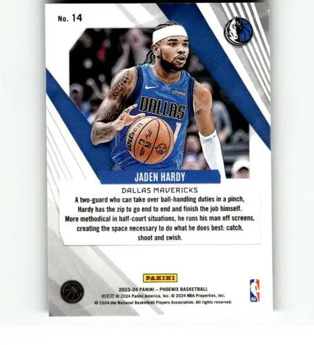 Collectible Panini Phoenix Jaden Hardy basketball trading card with original gloss for Mavericks