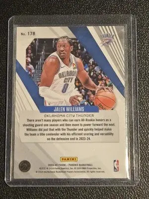 2023-24 Panini Phoenix #178 Jalen Williams Phoenix Red Ice - Basketball Card Single
