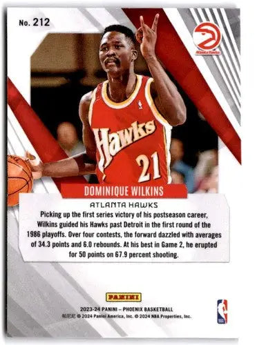 Original gloss Panini Phoenix basketball card featuring Dominique Wilkins of the Atlanta Hawks