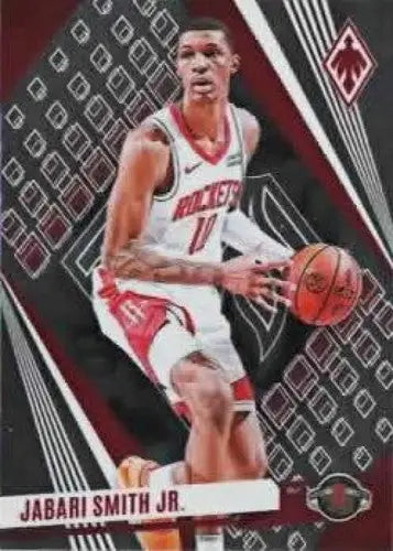 Original gloss Panini Phoenix Jabari Smith Jr. Rockets trading card with him dribbling basketball