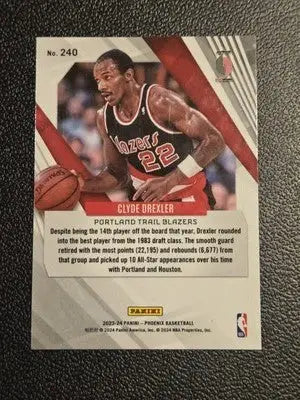 2023-24 Panini Phoenix #240 Clyde Drexler Phoenix Blue Ice - Basketball Card Single