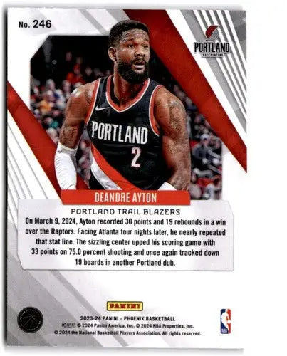 Basketball trading card featuring Deandre Ayton from Panini Phoenix with original gloss