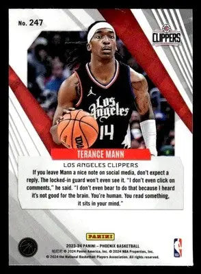 2023-24 Panini Phoenix #247 Terance Mann Phoenix Blue Ice Los Angeles Clippers - Basketball Card Single