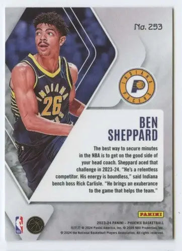 Original gloss Panini Phoenix Ben Sheppard 2023-24 rookie basketball card image