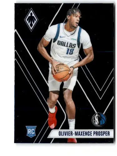 Original gloss Panini Phoenix Olivier-Maxence Prosper rookie basketball trading card in white Mavericks uniform