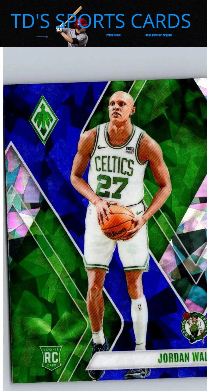 Jordan Walsh basketball card from 2023-24 Panini Phoenix Walsh Phoenix Blue Ice series