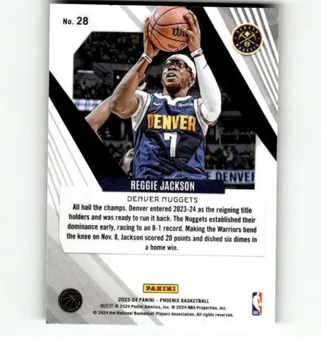 Original gloss Panini Phoenix Reggie Jackson basketball card Denver Nuggets 2023-24