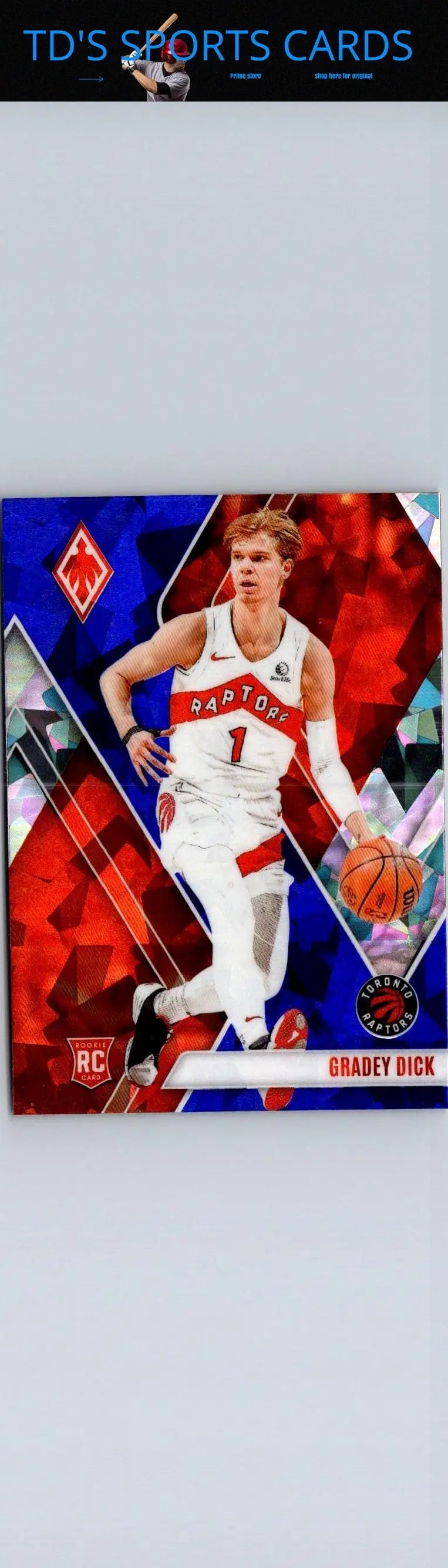 Gradey Dick basketball card from 2023-24 Panini Phoenix blue ice set featuring Gradey Dick Phoenix