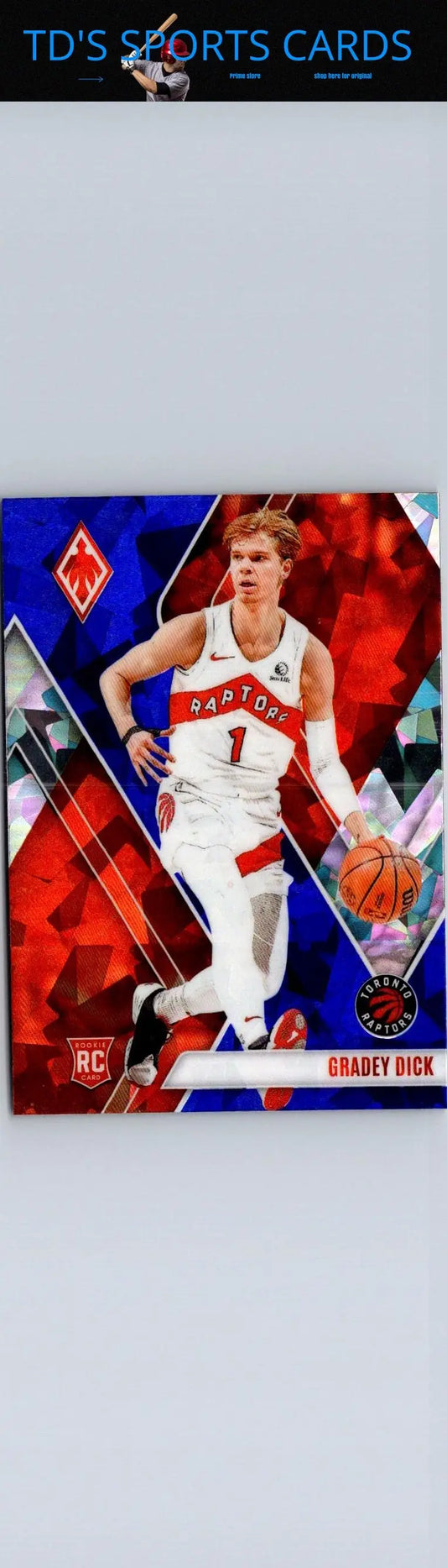 Gradey Dick basketball card from 2023-24 Panini Phoenix blue ice set featuring Gradey Dick Phoenix