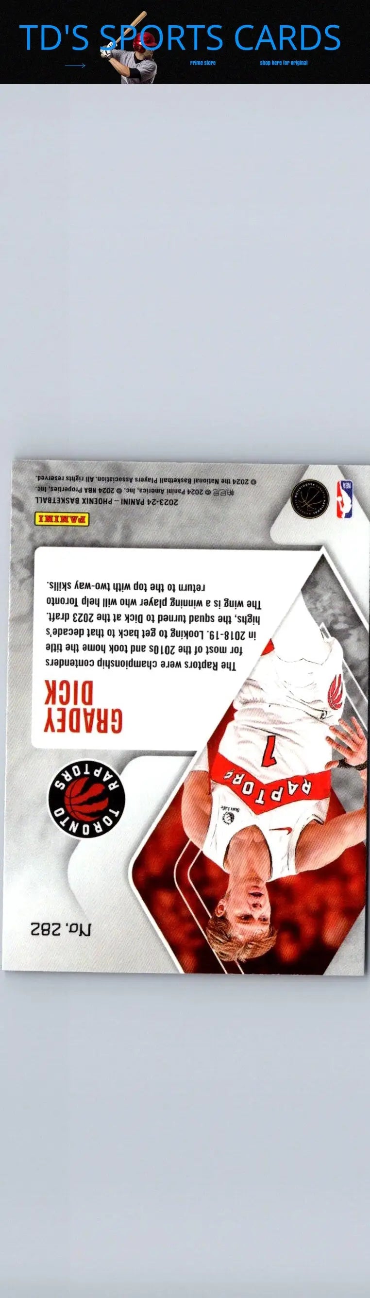 Grady Dick basketball card from 2023-24 Panini Phoenix series, Dick Phoenix Blue Ice