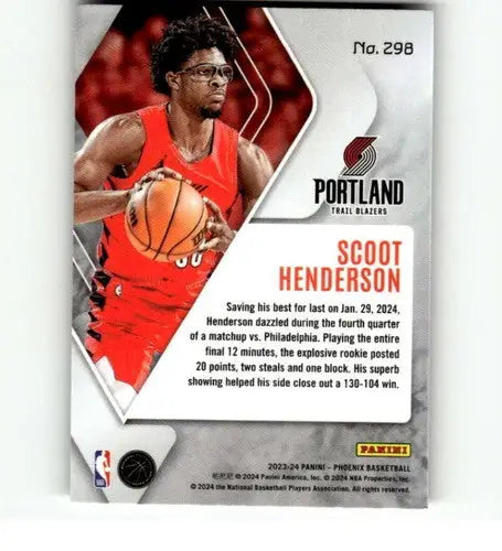 2023-24 Panini Phoenix Scoot Henderson rookie card with original gloss Portland Trail Blazers