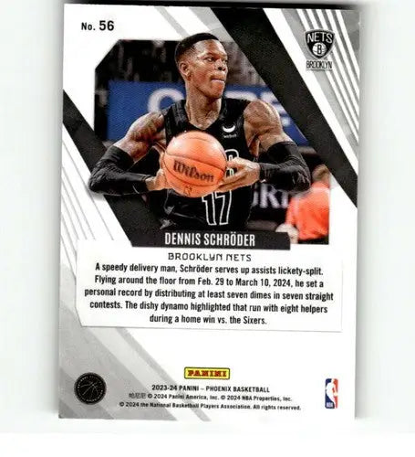 2023-24 Panini Phoenix #56 Dennis Schroder NM-MT Nets ID:76132 - Basketball Card Single