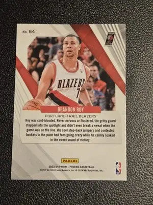 2023-24 Panini Phoenix #64 Brandon Roy Phoenix Blue Ice - Basketball Card Single