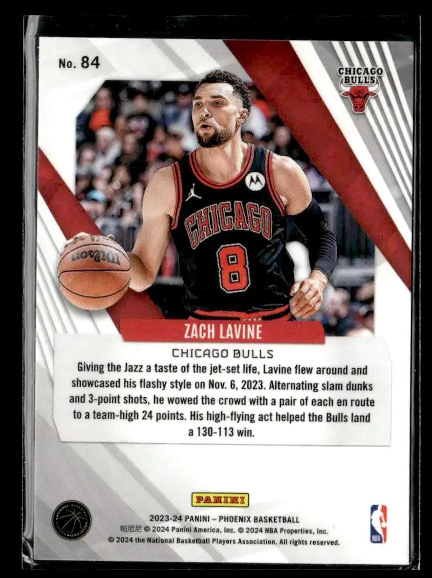 2023-24 Panini Phoenix #84 Zach LaVine Phoenix Blue Ice Chicago Bulls - Basketball Card Single