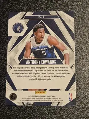 2023-24 Panini Phoenix #9 Anthony Edwards Paragon - Basketball Card Single