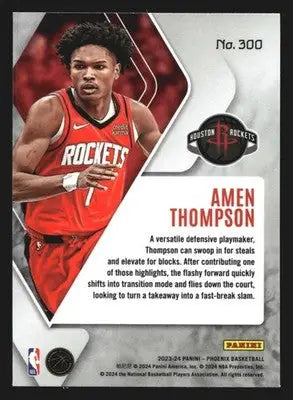 2023-24 Panini Phoenix Amen Thompson #300 RC Houston Rockets - Basketball Card Single