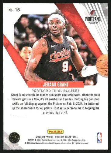 2023-24 Panini Phoenix Phoenix Blue Ice #16 Jerami Grant NM-MT Blazers ID:76117 - Basketball Card Single
