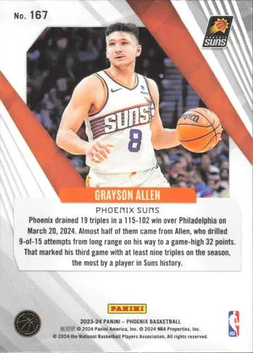 2023-24 Panini Phoenix Phoenix Blue Ice #167 Grayson Allen NM-MT Suns ID:76124 - Basketball Card Single