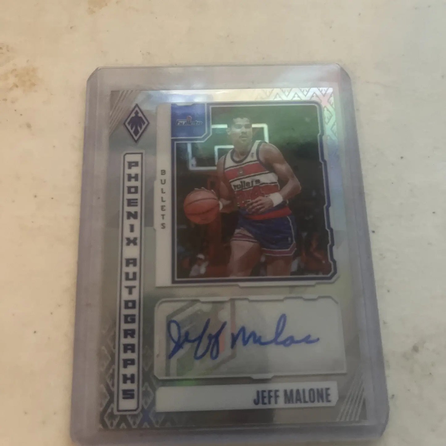 2023-24 Panini Phoenix Jeff Malone Auto Silver Prizm #PA-JMW SP Bullets - Basketball Card Single
