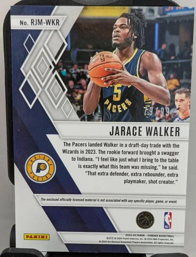 2023-24 Panini Phoenix Rookie Jumbo Memorabilia Purple #23 Jarace Walke ID:82009 - Basketball Card Single