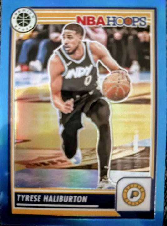 2023-24 PANINI PREMIUM STOCK AQUA HOLO PRIZM SSP 02/15 TYRESE HALIBURTON SSP - Basketball Card Single