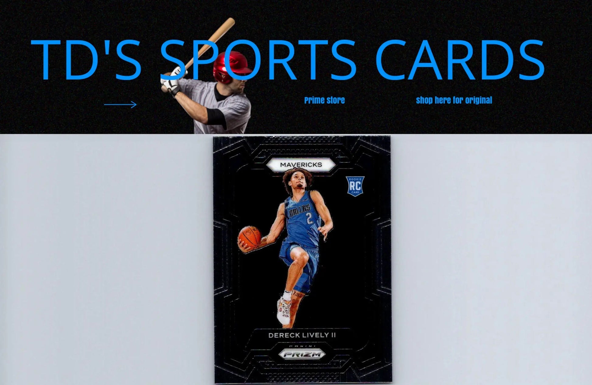 Dereck Lively II 2023-24 Panini Prizm trading card featuring vibrant design and details