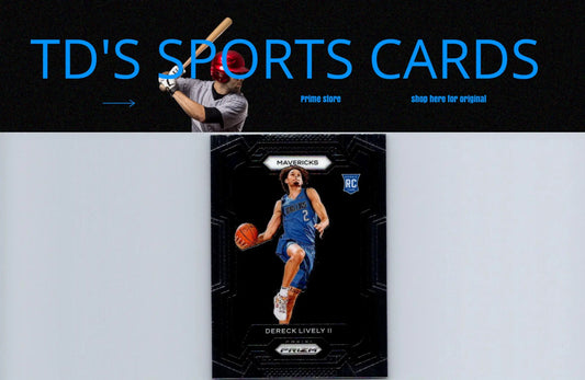 Dereck Lively II 2023-24 Panini Prizm trading card featuring vibrant design and details