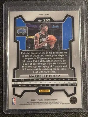 2023-24 Panini Prizm #252 Markelle Fultz Prizms Orange Ice - Basketball Card Single