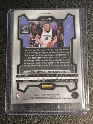 2023-24 Panini Prizm #79 Kenneth Lofton Jr. Prizms Fast Break Pink #/50 - Basketball Card Single