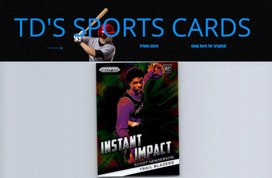Basketball trading card of Scoot Henderson Instant Impact from 2023-24 Panini Prizm