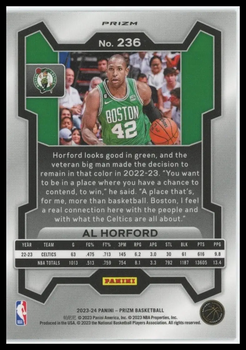2023-24 Panini Prizm - Al Horford #236 Green Prizm