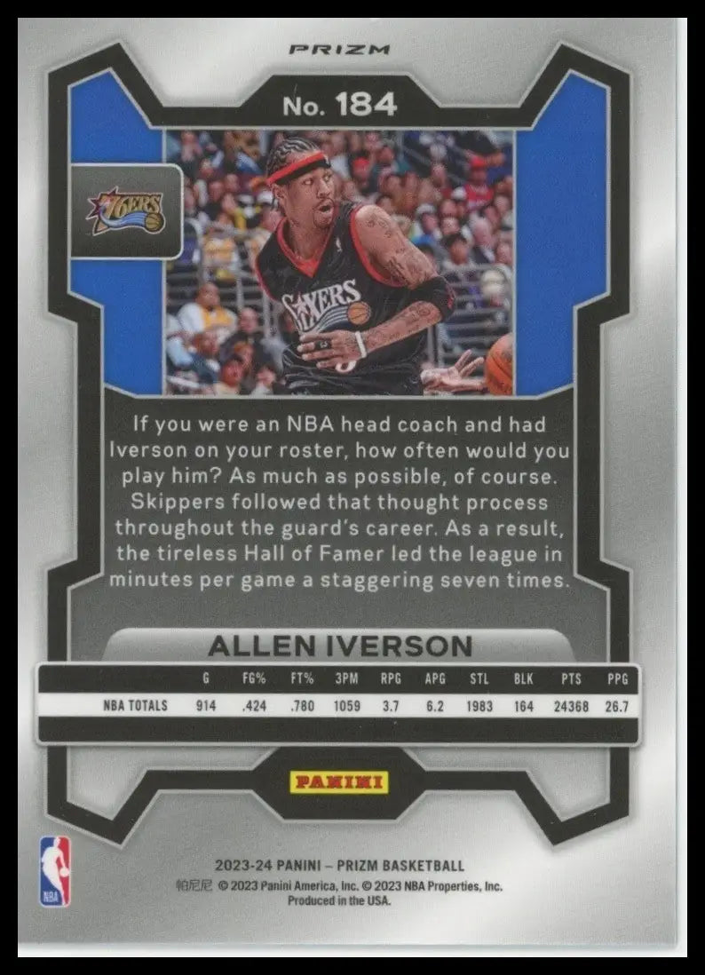 2023-24 Panini Prizm - Allen Iverson #184 Green Prizm