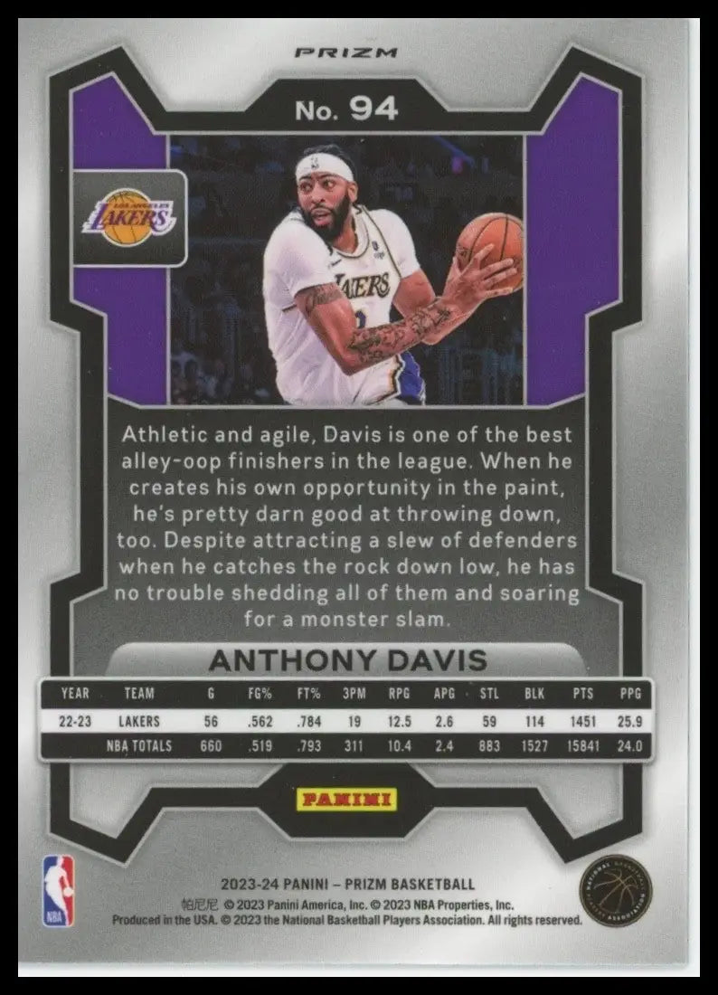 2023-24 Panini Prizm - Anthony Davis #94 Green Prizm