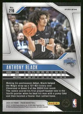 2023-24 Panini Prizm Basketball Anthony Black #219 Pink Pink Ice Basketball - Basketball Card Single