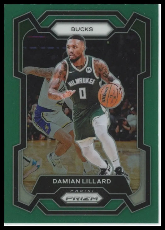 2023-24 Panini Prizm - Damian Lillard #35 Green Prizm - Basketball Card Single