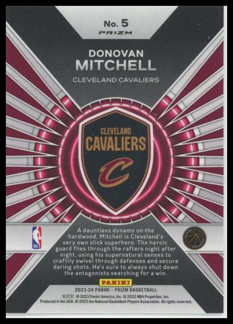2023-24 Panini Prizm - Dominance Donovan Mitchell #5 Silver Prizm