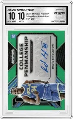 2023-24 Panini Prizm DP David Singleton #CP-DVD College Penmanship Green Prizm - Basketball Card Single