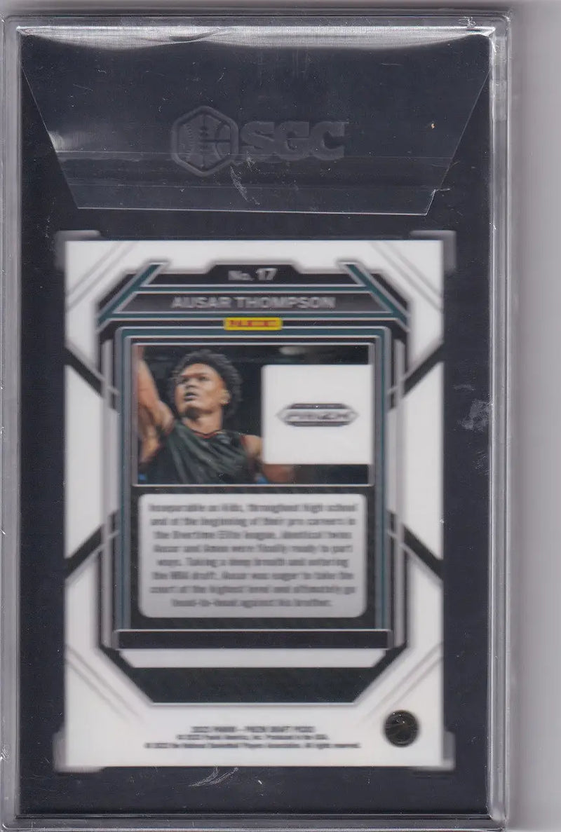 Encased Ausar Thompson basketball card from 2023-24 Panini Prizm Draft Picks SGC 10