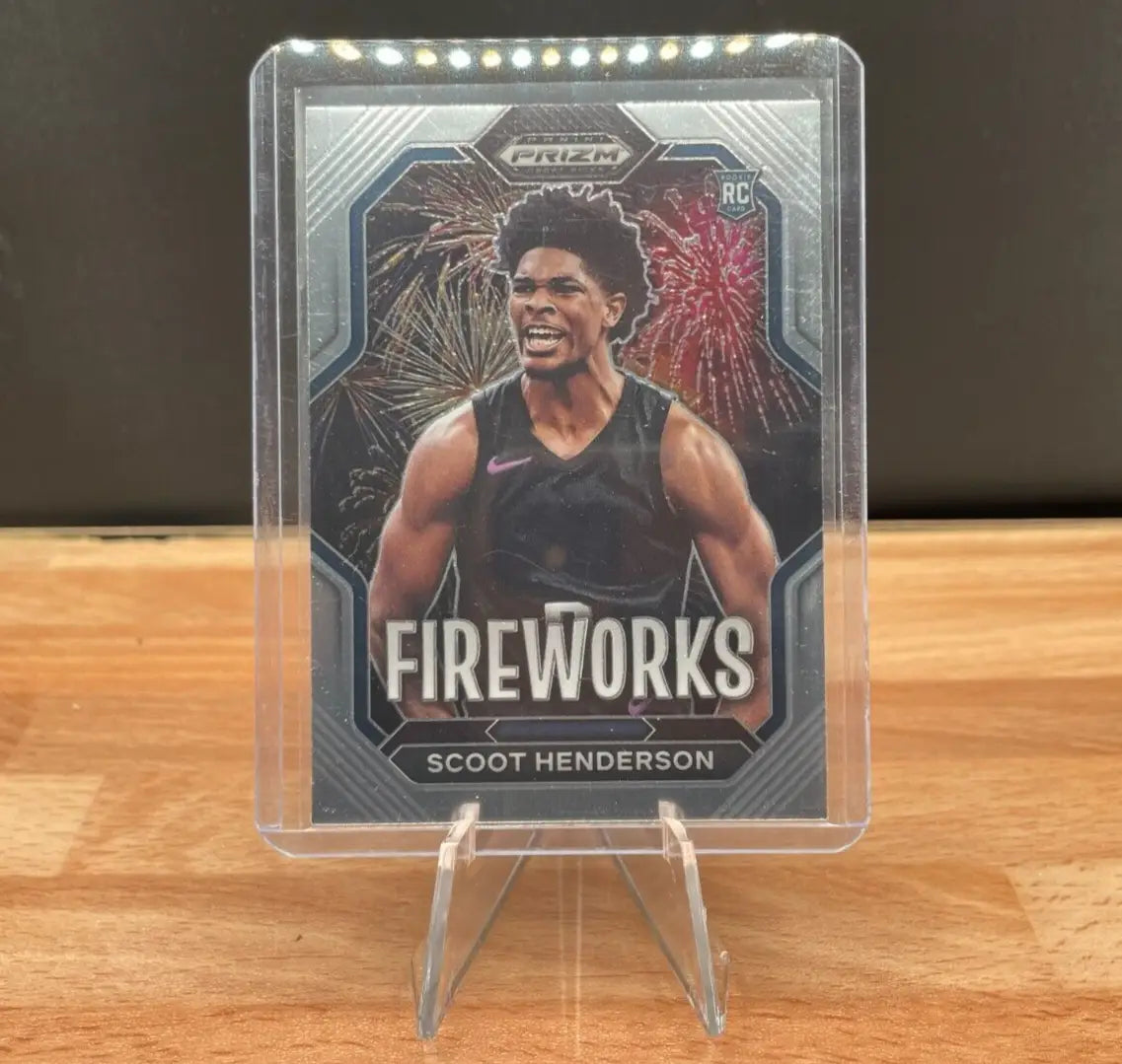 Scoot Henderson Fireworks rookie card from 2023-24 Panini Prizm Draft Picks collection