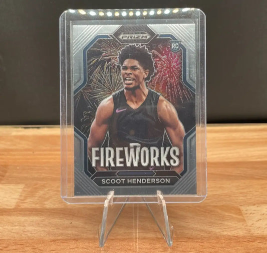 Scoot Henderson Fireworks rookie card from 2023-24 Panini Prizm Draft Picks collection