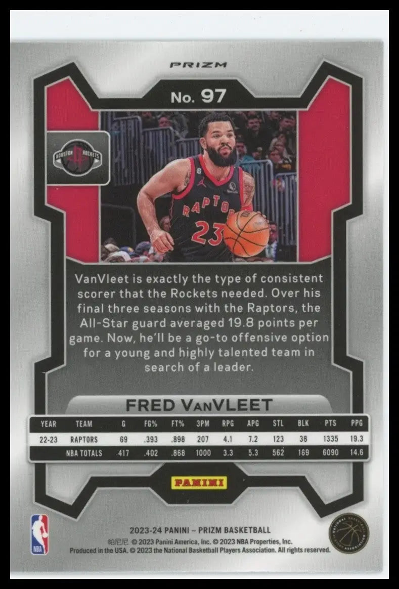 2023-24 Panini Prizm - Fred VanVleet #97 Silver Prizm