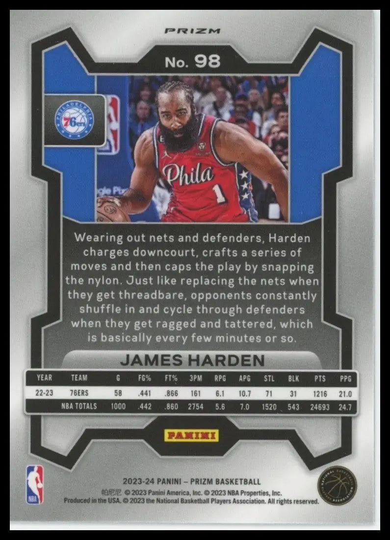 2023-24 Panini Prizm - James Harden #98 Silver Prizm