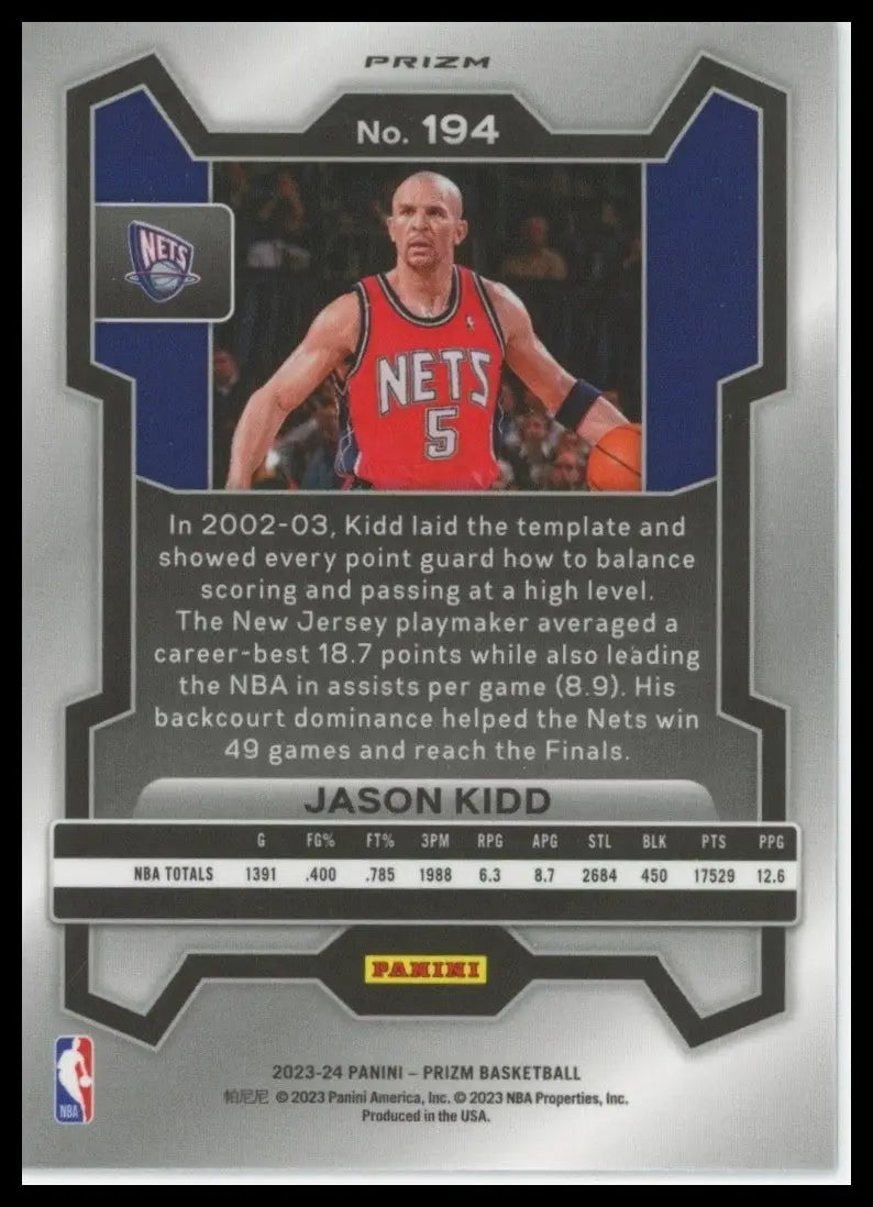 2023-24 Panini Prizm - Jason Kidd #194 Ice Prizm