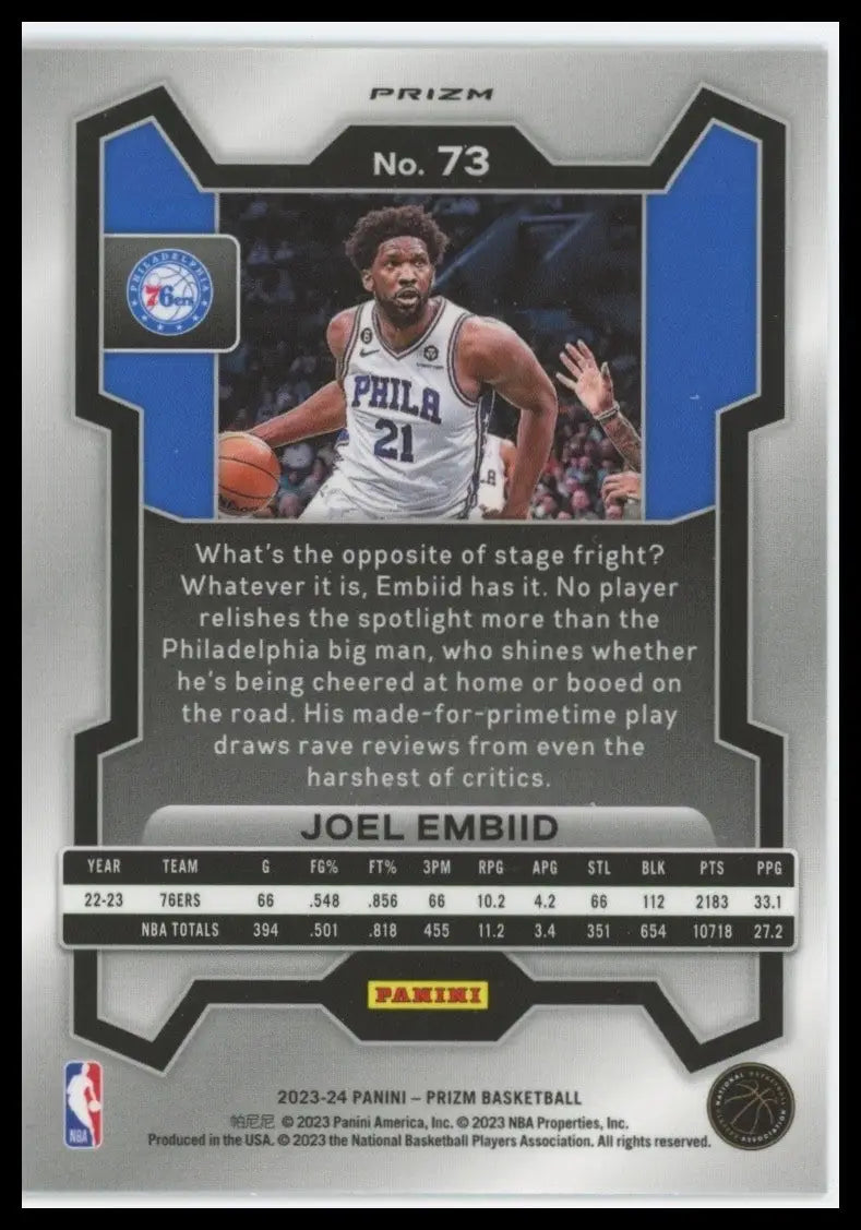 2023-24 Panini Prizm - Joel Embiid #73 Red White & Blue Prizm