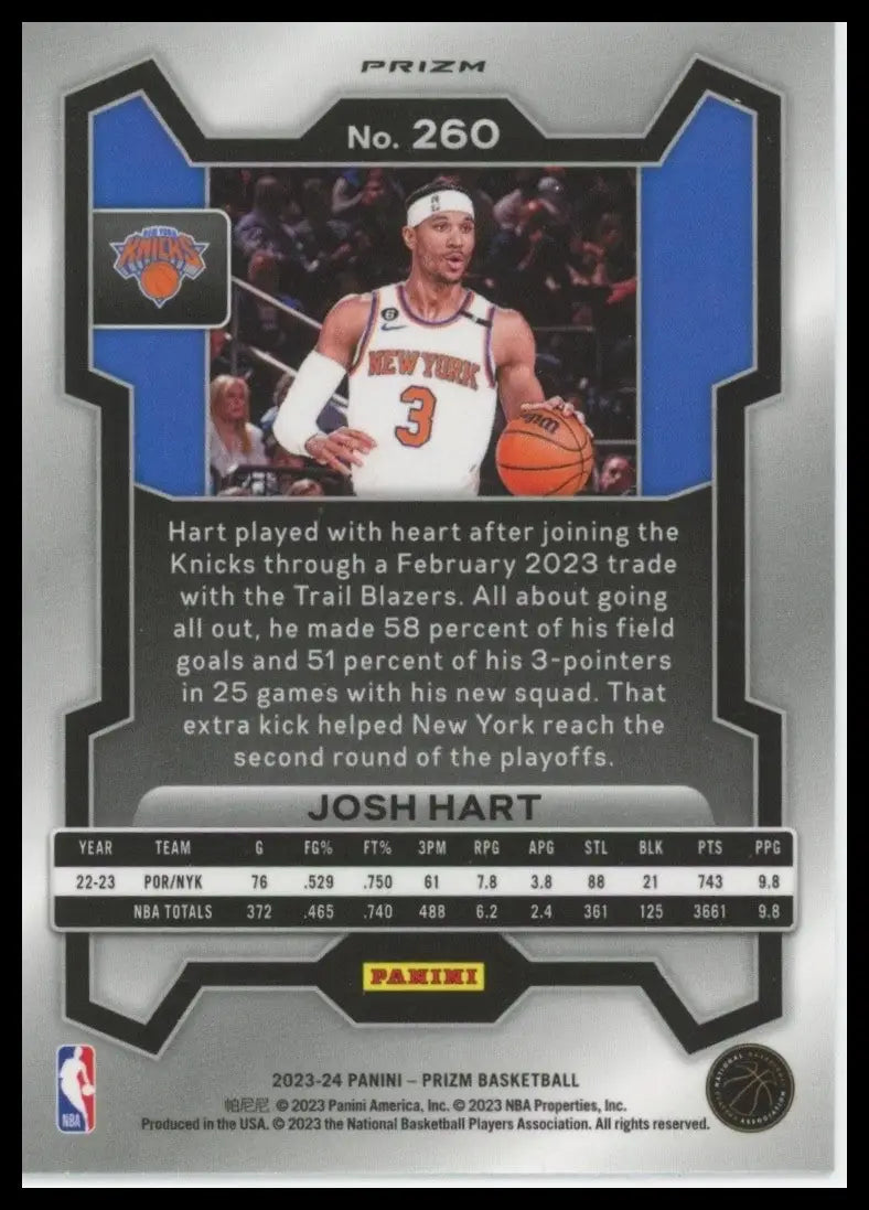 2023-24 Panini Prizm - Josh Hart #260 Ice Prizm