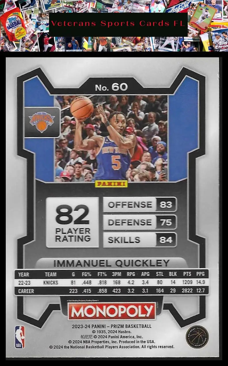 2023-24 Panini Prizm Monopoly #14 Nick Smith Jr. - Basketball Card Single