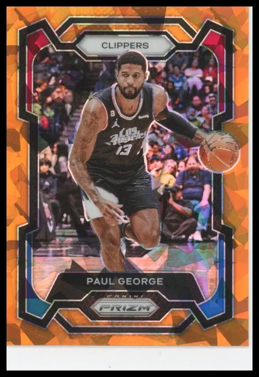 2023-24 Panini Prizm Orange Ice Paul George #101 Los Angeles Clippers Basketball
